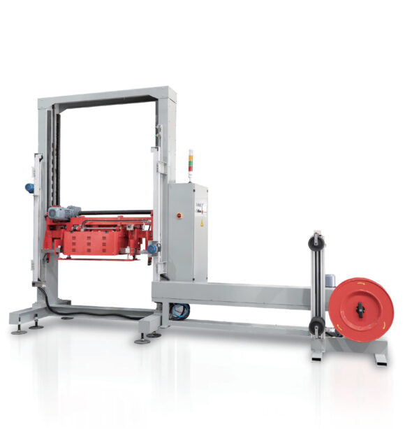 Top push pallet strapping machine